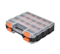 Nichoir double face pour petites pièces, 34 compartiments de rangement pour fixations, travaux manuels et projets de bricolage - Solution de rangement d'outils polyvalente et portable