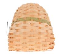 Nichoir en Bambou Tissé à Main avec Crochet, Abri Léger | Oiseaux Chanteurs et Petits Volatiles, Jardin ou Pièce, Structure Suspendue, Teinte Khaki