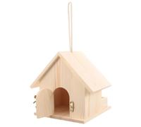 Nichoir en Bois à Peindre pour Oiseaux, Pin, Beige Rustique | Installation Facile, Usage Balcon et Espace de Vie, Solide Dehors, Charme Champêtre, Suspendu