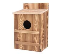 Nichoir en bois avec ouverture circulaire, structure facile à assembler, 36,8 x 19 x 22,8 cm, grand nichoir à oiseaux, vis de montage, idéal pour les crécerelles