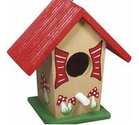 Nichoir en bois - FSC Mix Credit - 12x7,5x13cm - Accueille divers oiseaux - Couleur marron
