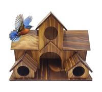 Nichoir en bois - Grand chalet d'extérieur rustique multi-trous | Décoration de jardin nid d'oiseaux, convient pour jardin, balcon, pelouse, porche, terrasse | Article de décoration parfait pour la