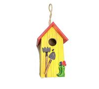 Nichoir en bois - Maison de campagne - Nichoir à oiseaux à suspendre - Pour l'extérieur - Résistant aux intempéries - Nichoir pour oiseaux - À suspendre - Décoration de jardin - Villa à oiseaux pour