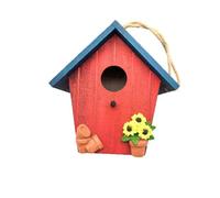 Nichoir en bois - Maison de campagne - Nichoir pour oiseaux à suspendre - Pour l'extérieur - Résistant aux intempéries - Maison pour oiseaux - À suspendre - Décoration de jardin - Villa à oiseaux pour