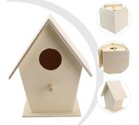 Nichoir en bois pour les amateurs d'oiseaux du jardin - Pour nichoir pour petits oiseaux chanteurs - Construction solide avec système de drainage (A)