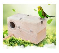 Nichoir en bois pour oiseaux sauvages avec couvercle rabattable pour observer les oiseaux 12 x 12 x 19,5 cm