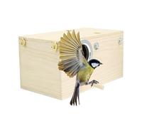 Nichoir en bois pour perruches - 29 x 15 x 15 cm | Nichoir pour perroquet | Boîtes d'élevage de calopsittes | Boîtier en bois pour intérieur et extérieur pour calopsittes, inséparables et petits