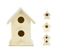 Nichoir en bois pour petits oiseaux chanteurs, nichoir de jardin avec design intemporel et caractéristiques fonctionnelles de sécurité pour oiseaux (A)