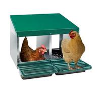 Nichoir en métal avec plateaux amovibles et collection d'œufs enroulable pour pondre des poules robustes