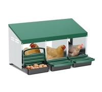 Nichoir en métal avec plateaux amovibles et collection d'œufs enroulable pour pondre des poules robustes