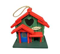 Nichoir esthétique pour décoration de jardin - Lit d'oiseau avec trous de corde | pour rouge-gorge, moineau, inséparable, pinson, extérieur, jardin, cour, porche, terrasse, balcon, pelouse