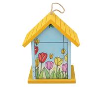 Nichoir Extérieur pour Oiseaux Nichoir en Bois coloré, décoration | Maison de jardin pour rouge-gorge Pour colibri troglodyte moineau rouge-gorge jardin porche patio cour balcon arrièr