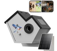 Nichoir Intelligent avec Caméra, Nichoir Solaire pour Oiseaux avec Reconnaissance AI, Photographie en Accéléré, Boîte de Nidification Extérieure WiFi pour Oiseaux de Jardin, Cadeau pour Les AMAT Grey
