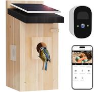 Nichoir intelligent avec caméra, nid d'oiseau à caméra 2K à énergie solaire, regardez le nidification et l'éclosion des oiseaux en temps réel, identifiez le comportement des oiseaux et créez une