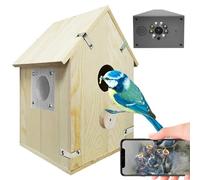 Nichoir Intelligent avec caméra WiFi, Carte mémoire 64 Go, Construction en Bois, Vue sur l'application