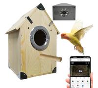 Nichoir Intelligent avec caméra WiFi, Construction en Bois, Surveillance à Distance, contrôle par Application Mobile, Lecture Intelligente Tuya 4 MP HD