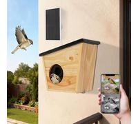 Nichoir intelligent avec détection d'oiseaux IA, fonctionnement solaire, étanchéité IP65, caméra HD avec vision nocturne, 30 x 15 x 25 cm, mangeoire pour oiseaux pour jardin et balcon