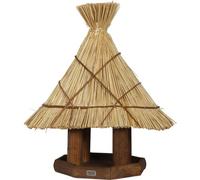 Nichoir Mangeoire à Oiseaux Station de Nourriture Sylt Pin Avec Chaume Mangeoire