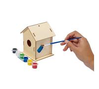 Nichoir Oiseaux à Monter avec Peinture - Kit Nichoir Bois DIY - Nid Oiseau Ecologique - Lot de x2