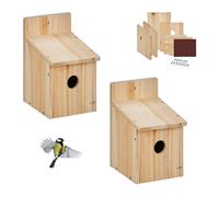 Nichoir oiseaux exterieur Abri oiseaux exterieur Cabane oiseaux bois Lot 2