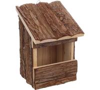 Nichoir Oiseaux Exterieur - nichoir mesange - 14x13x20cm - en Bois Naturel - Offrez Un Refuge Sûr et Chaleureux à Vos Amis à Plumes - Flamingo Nichoir Inclino Naturel