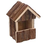Nichoir Oiseaux Exterieur - nichoir mesange - 15,5x13x20cm - en Bois Naturel - Offrez Un Refuge Sûr et Durable à Vos Amis à Plumes - Flamingo Nichoir Gancha Naturel