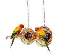 Nichoir pour cage à oiseaux en forme de gourde tissée à suspendre avec crochets et tapis, nid de cage à oiseaux pour perruches, conures, calopsittes, canaris, inséparables, jeux, intérieur, extérieur