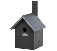 Nichoir Pour Mésange Bleue Boîte À Oiseaux Grise En Bois L18,9xT18,4xH 31,2 Cm