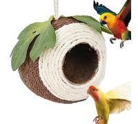 Nichoir pour perroquet en noix de coco | Nichoir à oiseaux - Niche portable pour perruches - Cabane réutilisable en coquille de noix de coco naturelle pour hirondelle, moineau Phasz