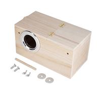 Nichoir pour perruches, Cage d'élevage de nids d'oiseaux en Bois, boîte d'accouplement pour perroquets avec Support pour perruches, Psittacula Agapornis, 9,6 x 5,1 x 5,1 Pouces (Left Opening)