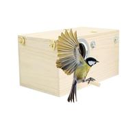 Nichoir pour perruches - Maison d'élevage chaude et respirante, coque d'habitat en bois naturel, support de montage sécurisé pour cage - Sanctuaire d'accouplement d'oiseaux spacieux, salle