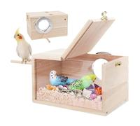 Nichoir pour perruches - Nichoir à oiseaux avec fenêtre transparente | Pare-soleil amovible | Nichoir pour perruches | Nichoir en bois pour l'élevage des inséparables et l'observation facile