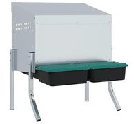 Nichoir pour poules en acier galvanisé et polypropylène - 2 compartiments avec pieds - Nichoir robuste et durable pour petits animaux - Idéal pour poulailler et enclos