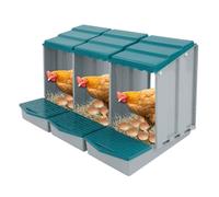 Nichoir pour poulets avec 3 compartiments, boîte de ponte pour poules avec collecteur d'œufs, avec trous d'aération, nettoyage facile, pour arrière-cour, ferme, cour et autres endroits (84,5 x 51,5 x