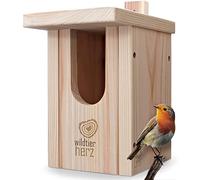 Nichoir pour Rouge-Gorges en Bois Massif vissé résistant aux intempéries Non traité Aide à la Nidification I Nichoir pour Le Jardin I Nid d'oiseaux