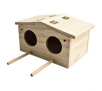 Nichoir rustique en bois pour l'extérieur avec deux trous d'entrée pour accueillir les hirondelles perroquets et autres petits oiseaux