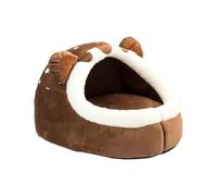 Nichoir semi-fermé pour chat avec coussin amovible | Lit d'hiver pour chien de dessin animé pour intérieur dortoir hôtel balcon maison chambre salon appartement M