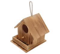 Nichoir Suspendu en Bois pour Oiseaux, Style Rustique Extérieur | Bois Massif Marron, Forme Unique, Abri Pluie Vent Soleil, pour Hirondelles et Oiseaux Chanteurs