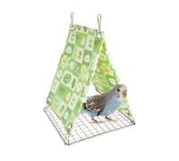 Nichoir Suspendu Triangulaire Respirant avec Double Crochet et Base, Tente Amovible pour perruches, cacatoès, calopsittes et perruches ondulées.