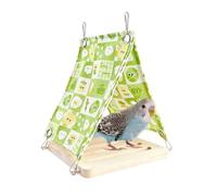 Nichoir Suspendu Triangulaire Respirant avec Double Crochet et Base, Tente Amovible pour perruches, cacatoès, calopsittes et perruches ondulées.