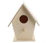 Nichoir traditionnel en bois pour observation des oiseaux - Nichoir pour oiseaux sauvages indigènes - Construction en bois naturel avec entrée et drainage (C)