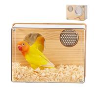 Nichoir transparent pour perruches, calopsittes en bois | Maison à oiseaux Bluebird Wren Hirondelle, pinson, boîte d'accouplement d'extérieur avec perchoir pour perroquets, perruches, calopsittes,