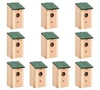vidaXL 10x Nichoirs Cages à Oiseaux Jardin Extérieur Bois de Sapin Massif