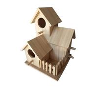 Nichoirs à oiseaux - Nichoir à oiseaux | Nichoir à oiseaux non peints | Nichoirs en bois à peindre | Nid d'oiseau de style ferme Cabane à oiseaux pour enfants, décoration naturelle | Nichoir à oiseaux
