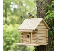 Nichoirs à Oiseaux, nichoirs pour l'extérieur - Nichoir à Oiseaux Suspendu en Bois Rustique, décoration de Jardin Naturelle pour Troglodytes, mésanges et moineaux