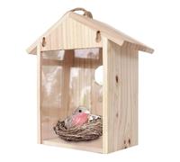 Nichoirs À Oiseaux Pour L'extérieur, Chalet En Bois Avec Fenêtre Transparente - Extérieur Avec Ventouse | Pinsons Et Colibris, Ce Nichoir Extérieur Sert D'arbre Hiver Balcon Jardin Arrière-co