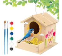 Nichoirs En Bois En Bois À Peindre Et Décoration Naturelle | Grande Cabane À Oiseaux pour perroquets, canaris, la maison, l'intérieur, l'extérieur, la volière, jardin, fêtes et