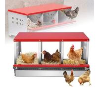 Nichoirs en métal - 3 trous pour une collecte facile des œufs - Support mural pour poulailler - Construction en métal durable - Boîtes idéales pour pondre les poules