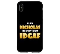 Nicholas Costume IDGAF Funny Meme Halloween Costume for Nick Coque pour iPhone XS Max