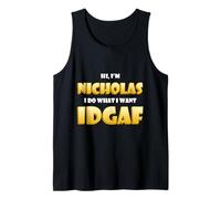 Nicholas Costume IDGAF Funny Meme Halloween Costume for Nick Débardeur
